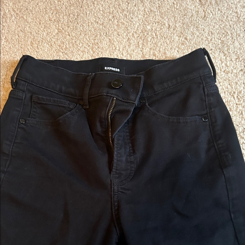 Express Black Jeans Women’s Size 0R Skinny / Slim Denim Pants - Picture 2 of 5